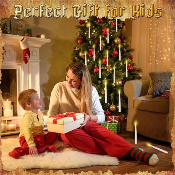 20PCS Floating LED Candles with Wand - Flickering Warm Light - Picture 6 of 7